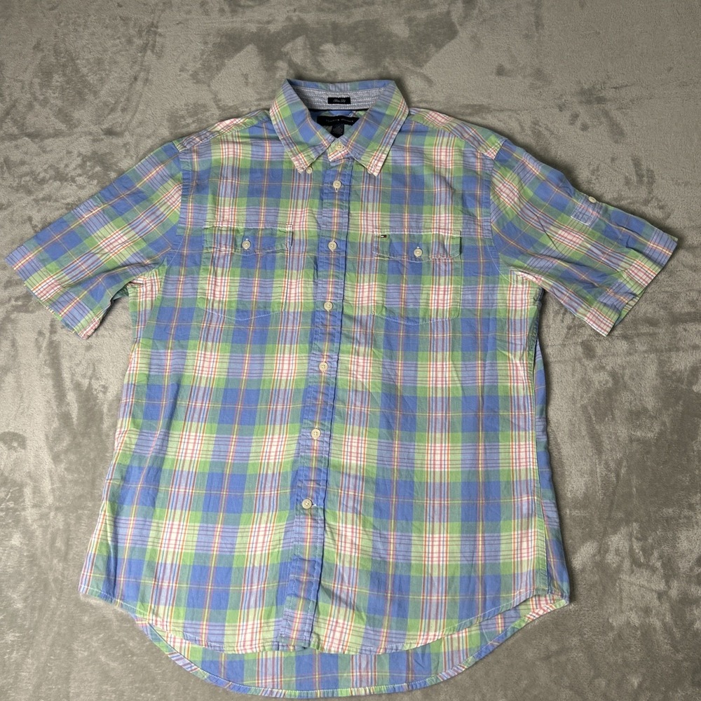 Tommy Bahama 100% Silk Shirt Men's XL Yellow Short Sleeve Button